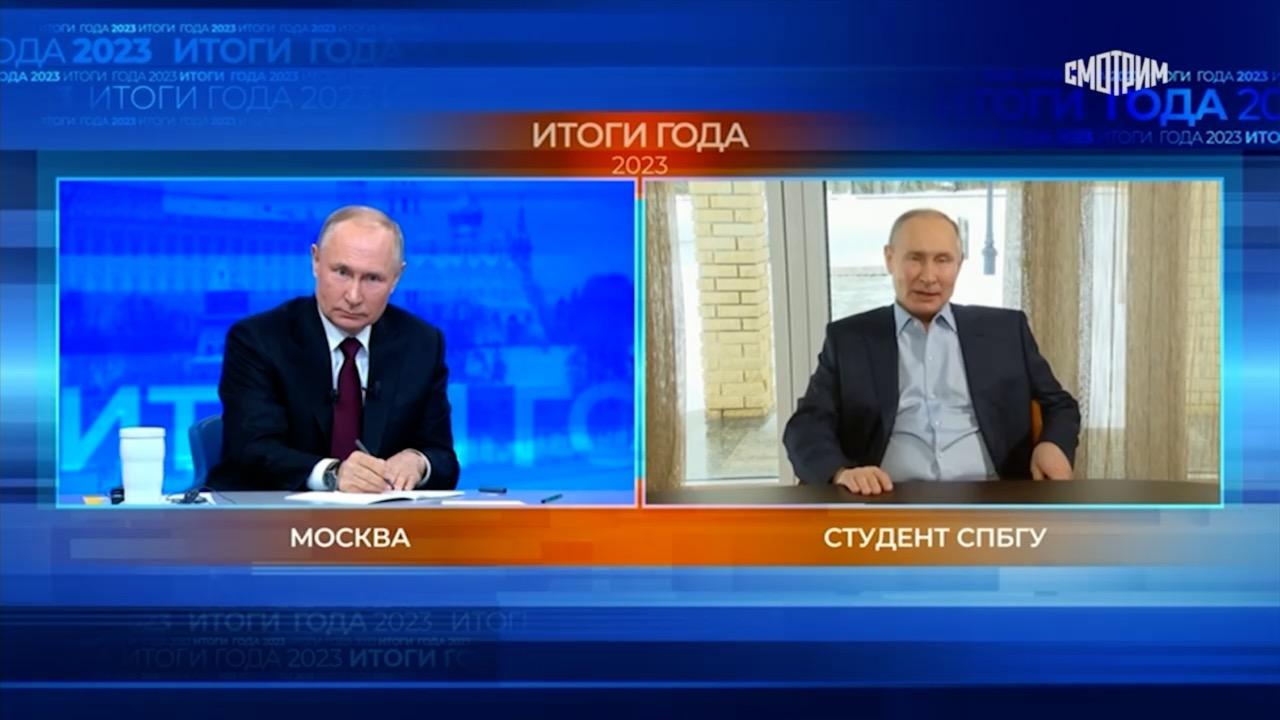На пресс-конференции Путину задал вопрос его "двойник", созданный нейросетью