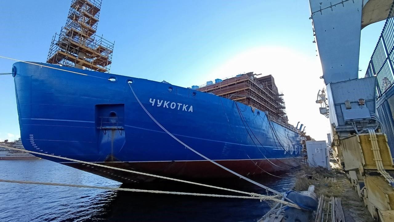 Строящийся ледокол &quot;Чукотка&quot; готовят к швартовым испытаниям