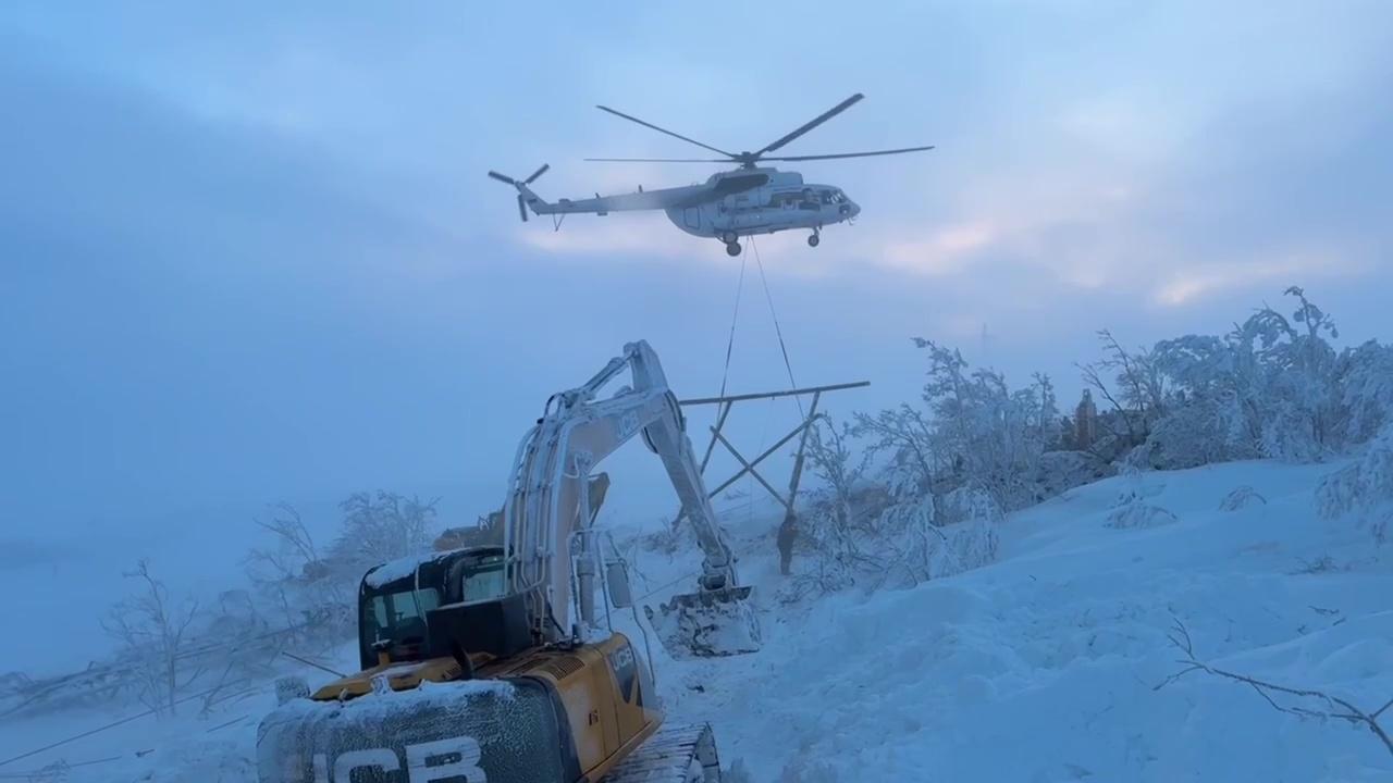 Вторую опору ЛЭП установили на месте аварии в Мурманской области
