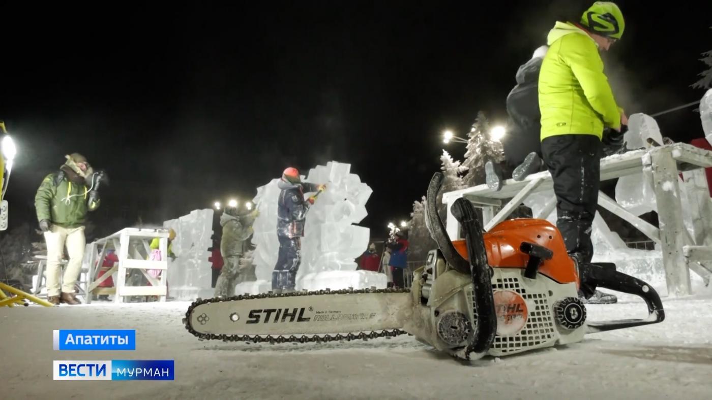 Художники-скульпторы шоу-конкурса "Бешеная пила" в Апатитах растопили сердца зрителей