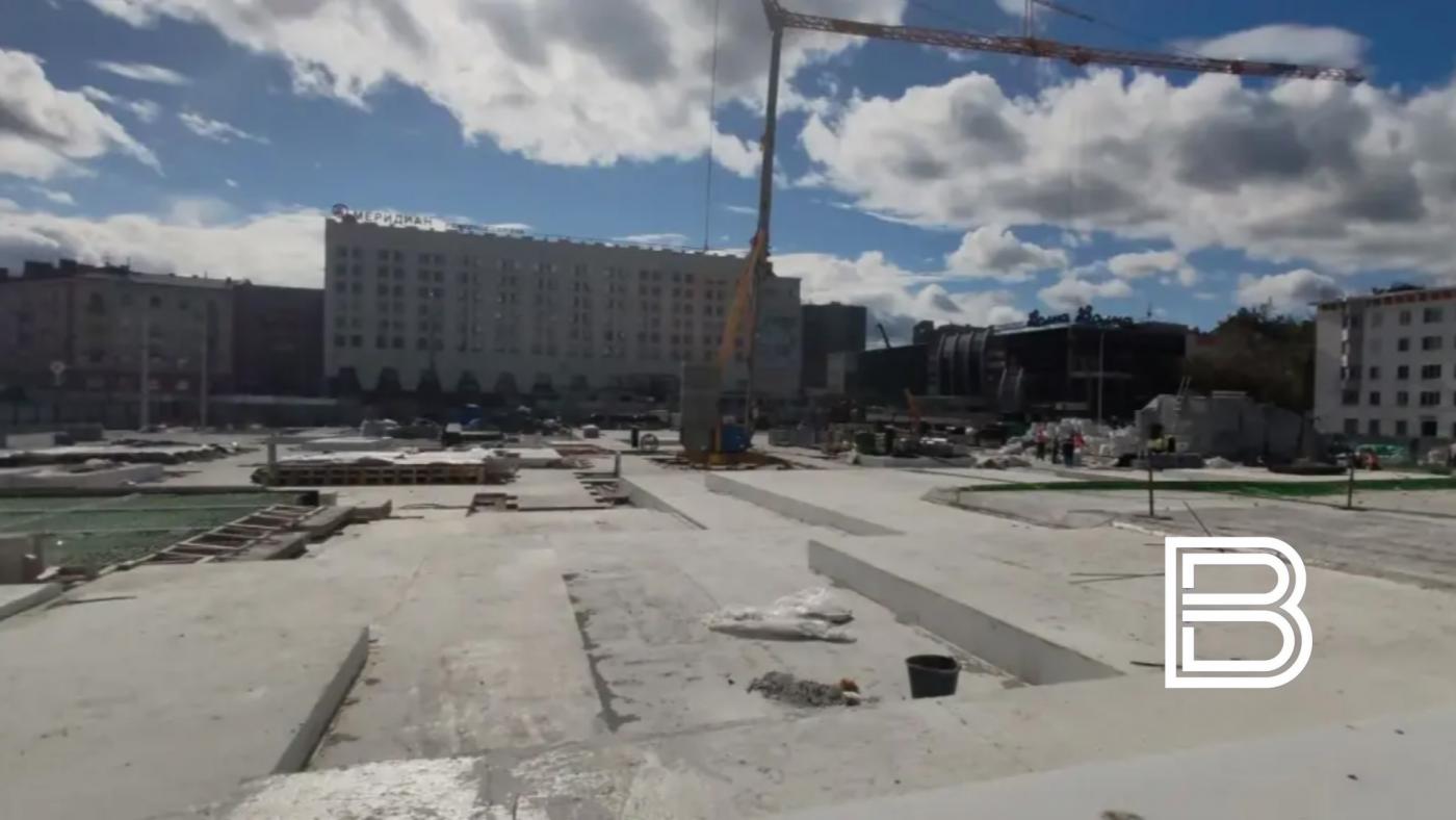 Работы на площади Пять Углов в Мурманске со стороны "Арктики" завершат до конца года